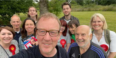 Mid Sussex Labour Party Candidate Dave Rowntree with local Labour Party members