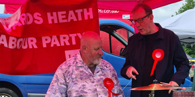 Mid Sussex Labour Party candidate Dave Rowntree at Lindfield /village Day