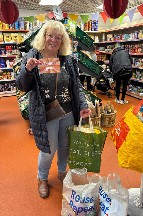 Burgess Hill Labour Party Chair Sue at the Burgess Hill Pantry