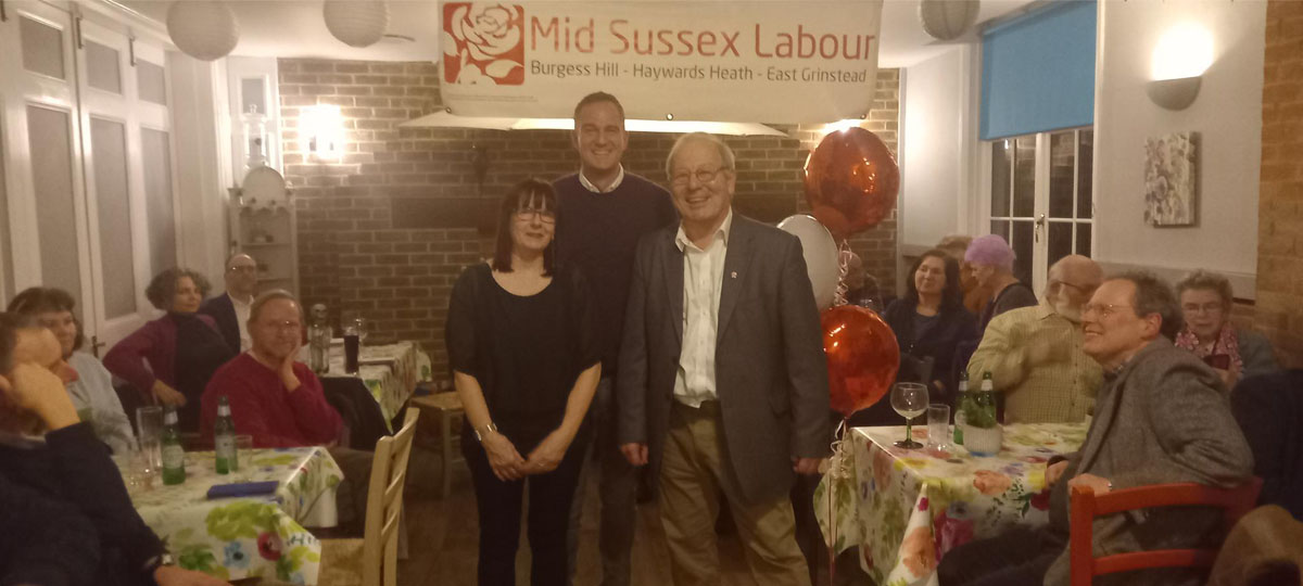 Peter Kyle and members of Mid Sussex Labour Party