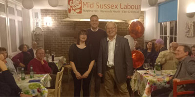 Peter Kyle with Mid Sussex Labour Party members